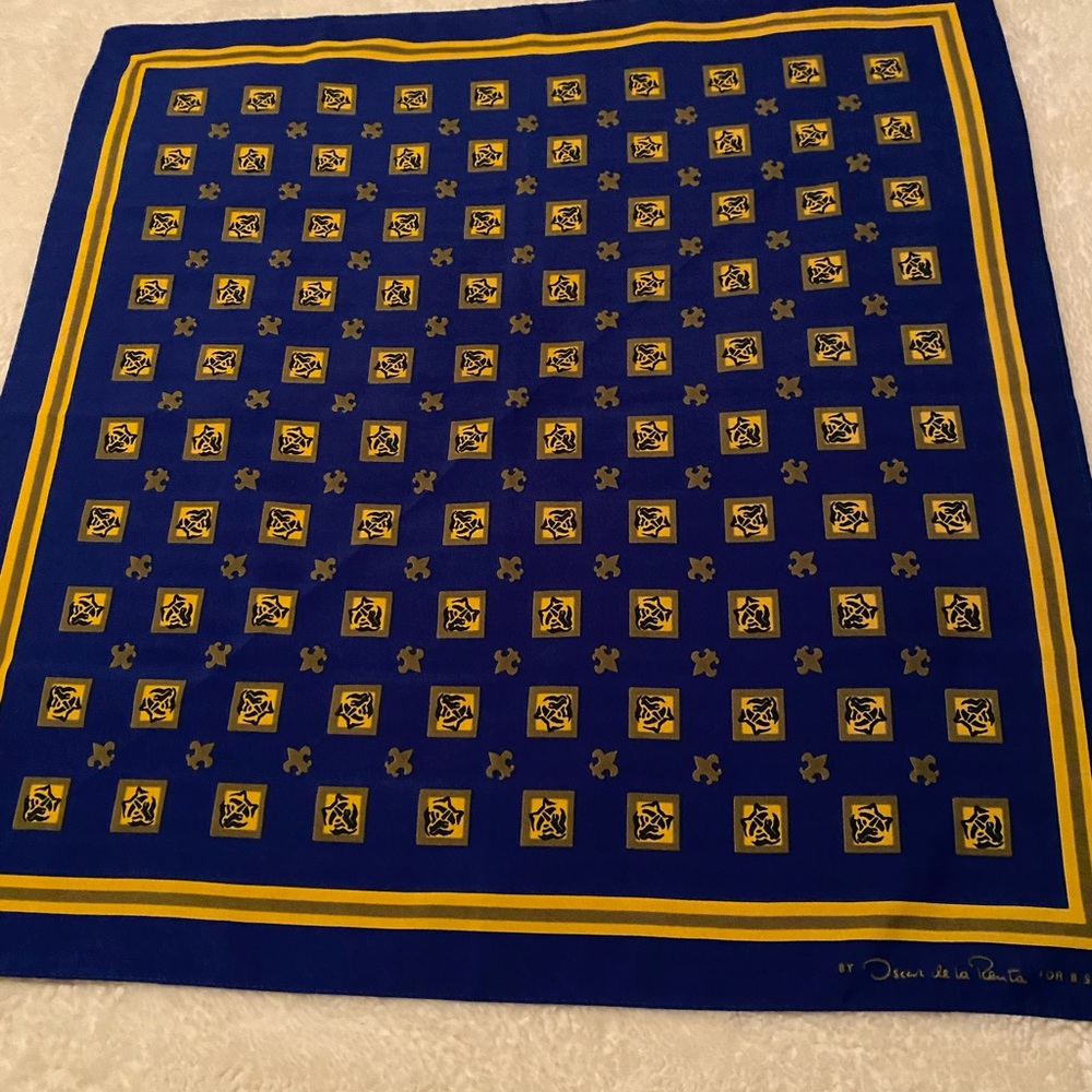 Oscar de la Renta for Boy Scouts of America Blue and Yellow Scarf